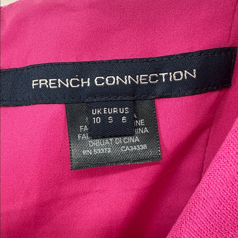 French Connection Fuchsia Puff Sleeve Mini Dress 6 party HOCO wedding event - Picture 11 of 14